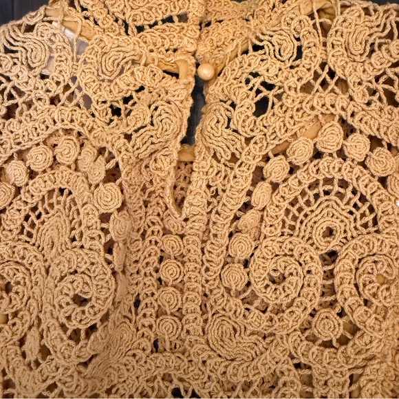Sezane Mustard Crochet Blouse - Picture 7 of 8